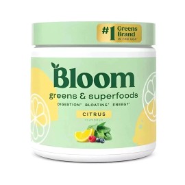 Bloom Nutrition Superfood Greens Powder Citrus 30 Servings Exp 02/26