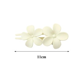 2Pcs Matte Flower Hair Clips Flower Hair Barrettes Flower Hair Claw Clips Hair Styling Accessories for Women Girls Thin Thick Hair (White+Coffee)