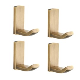 WINCASE Antique Brass Towel Hook, Bathroom Wall Robe Hooks Vintage Mounted, Rustic Bath Coat Clothes Hooks 4 Pack