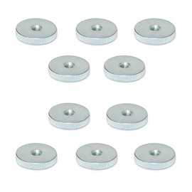 Ganter Normelemente Flat knurled nuts, knurled nuts (low shape), DIN 467-M6-ZB, pack of 10, galvanised steel, thread: M6