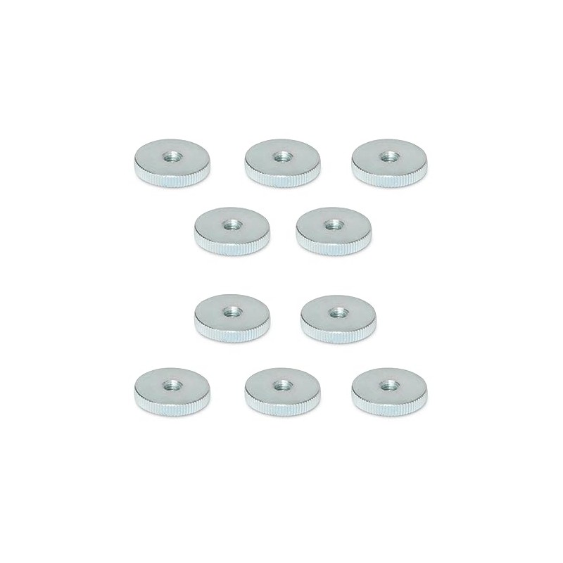 Ganter Normelemente Flat knurled nuts, knurled nuts (low shape), DIN