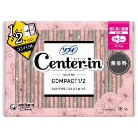 Sofy Sofy Center In Compact 1/2 Unscented, Especially for Heavy Daytime Use, with Wings, 16 Pieces [Sanitary Napkin Slim]