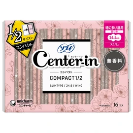 Sofy Sofy Center In Compact 1/2 Unscented, Especially for Heavy Daytime Use, with Wings, 16 Pieces [Sanitary Napkin Slim]
