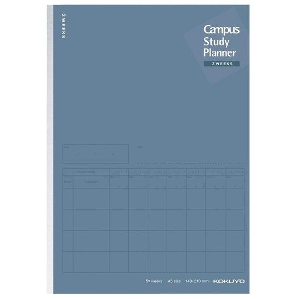 Kokuyo Campus Study Planner Notebook, 2 Week Ruled [Navy] A5