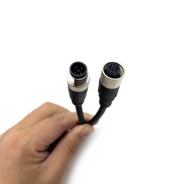 M12 5-Pin Male to Female Cable, A Code Straight Moulded Cable Female to Male Aviation Sensor Electric PVC Cable 125V 4A AC/DC Industrial Shaped Cable 1 Metre