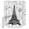 KDYDK Eiffel Tower Shower Curtain Retro Hand-Painted Postmar Seal France