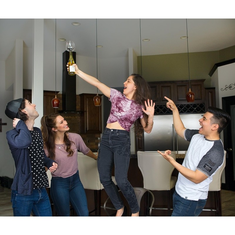 Guzzle Buddy 2GO Unbreakable Plastic Wine Bottle Glass, It Turns