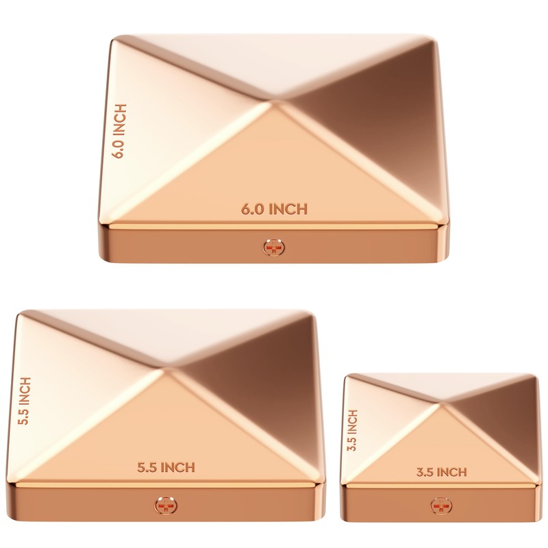 Solid Copper Heavy Duty Post Caps 5.5 x 5.5 for