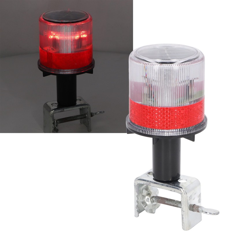 Solar Powered LED Strobe Robust Reflective Waterproof Beacon Warning Light
