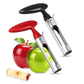 Zfegto Apple Core Remover Apple Corer Tool, 304 Stainless Steel, Serrated Blades for Easy Coring (Red and Black)