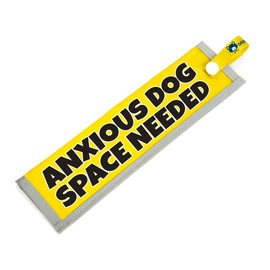 dogkit Anxious Dog Space Needed Sleeve for Reactive Nervous Dogs, Reflective, Waterproof, Double Sided Slip-on for the Dog Lead (Yellow - Plain)