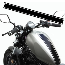 Stripe Sticker for Motorcycle Body Side, Fuel Tank Fairing Vinyl Sports Racing Stripe Decal Motorcycle DIY Tank Hood Pinstripe Stickers, Housing Fairing Decal Decoration for Autocycle, Black