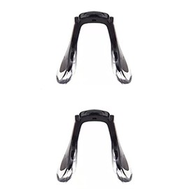 ExactFitt Silicon Rubber Screw In Bridge Saddle Conjoined Nose Pads Pieces for Oakley Eyeglasses Glasses Frames BT431 (Clear Black - 2 Pairs), 24mm x 22mm