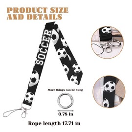 Soccer Keychain Lanyard for Men Women Soccer Coach Teacher Birthday Christmas Gifts for Kids Adults Soccers Lanyards for Keys Id Badge Football Sport Gifts Keychain Lanyard for Women Men