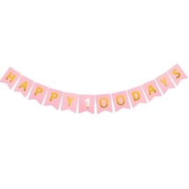 CHTENG Baby Happy 100 Days Banner Baby Shower Birthday Banner Decorations Photo Background Props (Pink)
