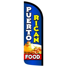 Vista Products Puerto Rican Food Premium Windless Polyknit Feather Flag (3 x 11.5 feet)