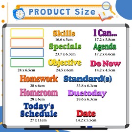 Lemosae 16 Pcs Classroom Schedule Magnets Reusable Today's Schedules Magnetic Course Labels with Dry Erase Blank Magnetic Labels for Bulletin Board Whiteboard Homeschooling (Daily Schedules)
