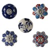 Ajuny Set of 25 Ceramic Knobs Colorful Blue for Kitchen