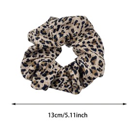 4PCS Big Leopard Print Hair Scrunchies, Large Leopard Hair Band Satin Ponytail Holder Hair Accessories for Women Girls