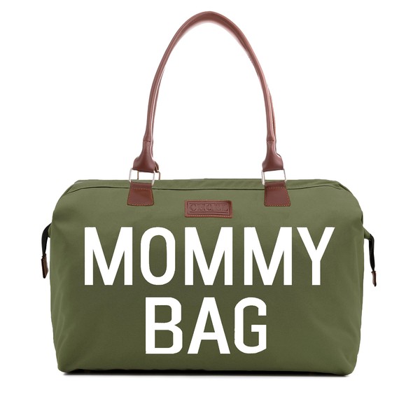 CHQEL - Bolsa de pañales para bebé, para hospital, bolsa de viaje grande para el cuidado del bebé, color verde caqui