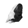 Black and White Short Curly Wig Women Cosplay Party Shoulder