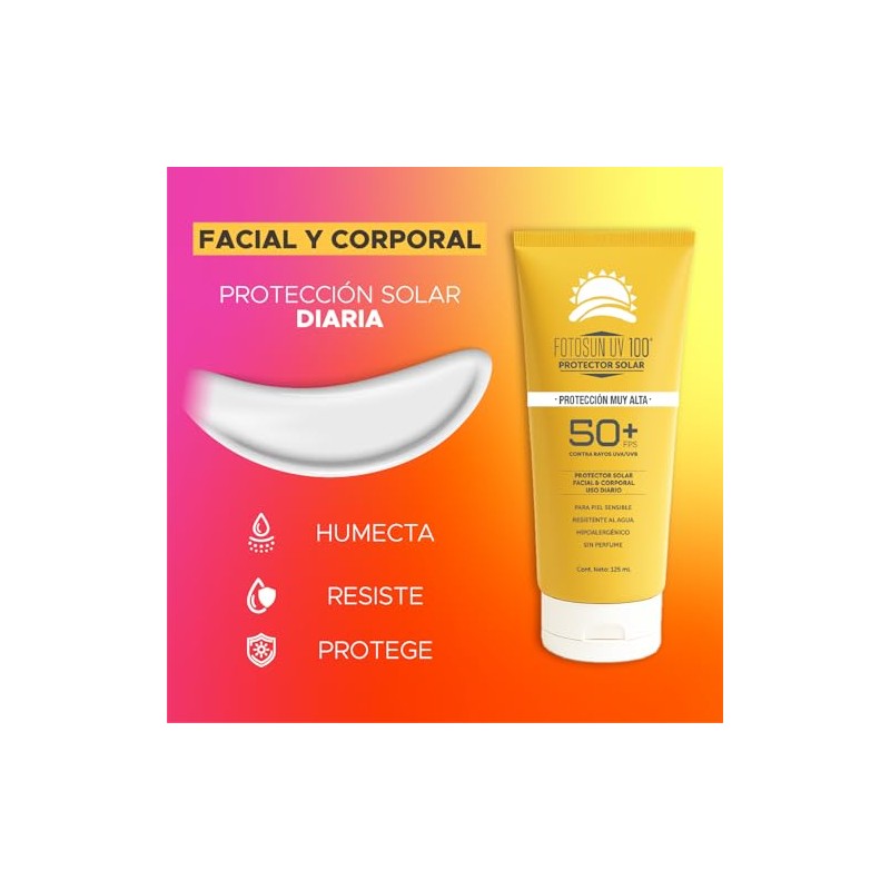 Fotosun Fps Protector Solar Adulto 125 Resistente Agua Bloqueador Facial