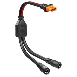 CERRXIAN 12AWG XT60I to DC Y Splitter Power Cable XT-60I Female to Dual DC5525 Female for Solar PanelPortable,Drones-1FT