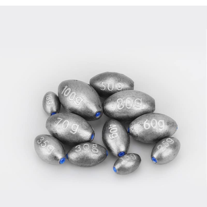 FANGBLUE Egg Shape Lead Fishing Sinker 3/8oz (10g) Oval Drop