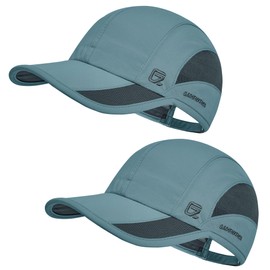GADIEMKENSD Outdoor Running Hat Men's Dri Fit Cooling Baseball Cap UPF50 Quick Dry Golf Hats Breathable Mesh Sports Ball Caps for Workout Tennis Hiking 2Pack M Sky Blue