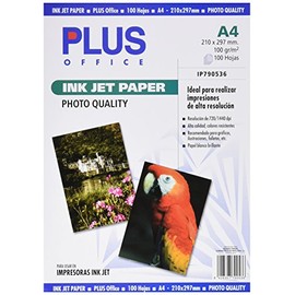 Plus Office InkJet Paper Photo Quality - Photographic Paper, 1440 DPI, Pack of 100 Pages, A4