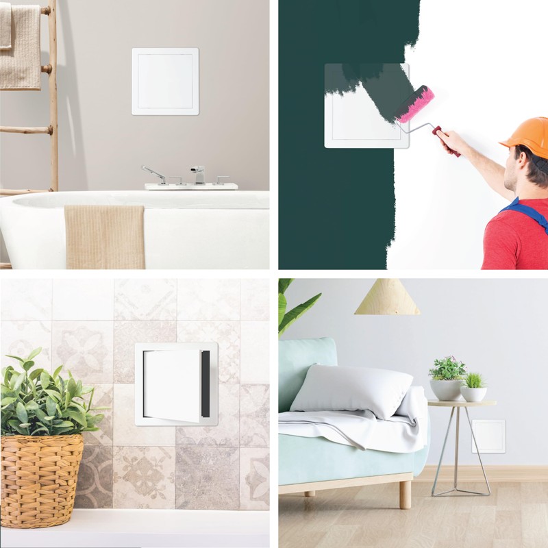 8" x 8" White Plastic Access Panel. Service Shaft Door