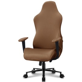 Deisy Dee Slipcovers Cloth Stretch Polyester Chair Cover for Reclining Racing Gaming Chair (Only Chair Covers) (Brown)