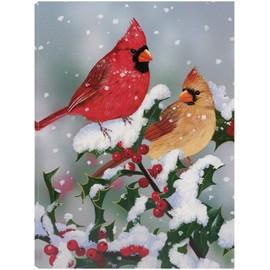 Fine Art Canvas Winter Companions Canvas Wall Decor by Artist William Vanderdasson for Living Room, Bedroom, Bathroom, Kitchen, Office, Bar, Dining & Guest Room - Ready to Hang - 21 in x 28 in