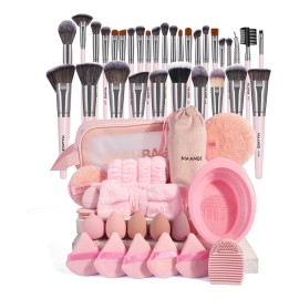 54 Prochas De Maquillaje Kit Maquillaje Brochas Para Maquillaje Kit De Maquillaje Completo Brochas Maquillaje Profesional Con Esponjas,Neceser,Goma Para El Pelo yPurador Para Estuche Uso Profesionales