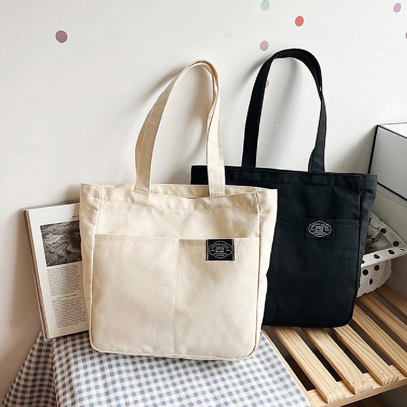 SensaBliss Tote Bag, Canvas Tote Bag, A4, Large Capacity, Shoulder