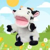 Easfan Cow Hand Puppet with Movable Mouth Interactive Storytelling Cute