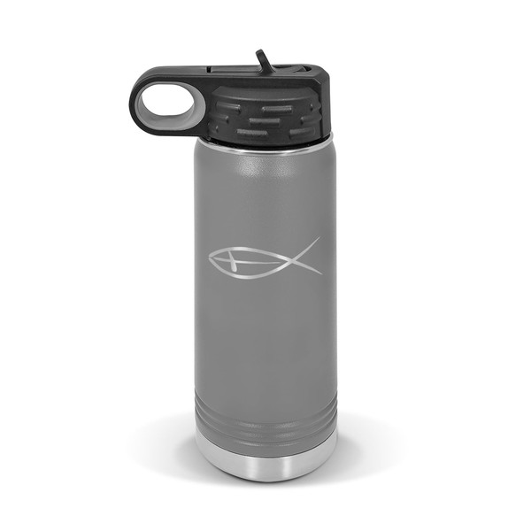 RDW Jesus Fish Water Bottle 20 oz - Laser Engraved