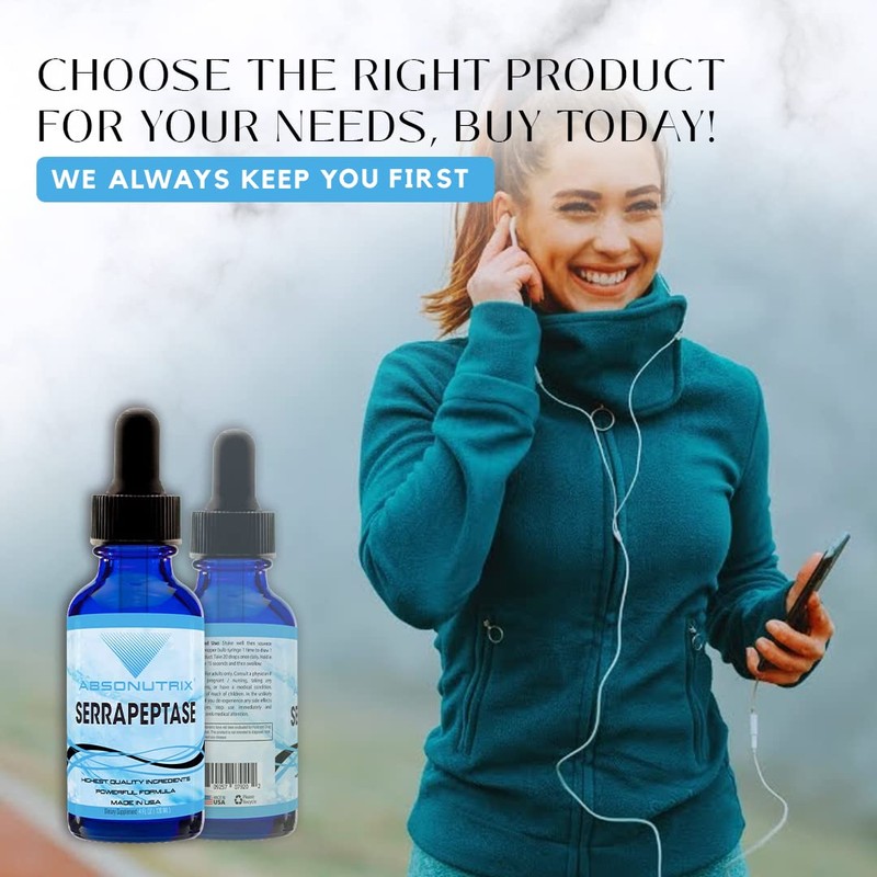 Absonutrix Serrapeptase Enzyme 583mg, 4 Fl oz, 250000 spu per