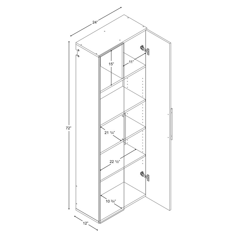 Prepac HangUps 24" Large Garage Cabinet, Bathroom Cabinet Wall Mount,
