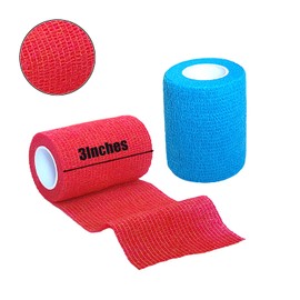 Baisunt 6 Pack 3 Inches Cohesive Bandage Self Adhesive Wrap Elastic Self Adherent Vet Wrap Breathable Self Stick Tape for Wrist, Ankle, Sports, Tatoo Wrap(5 Yards, Multi Colors)