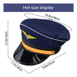 1pcs Captain Yacht Adults Hat Sailor Cap Adjustable Cosplay Cap Party Accessory for Men and Women (Navy blue)