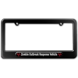 Graphics and More Zombie Outbreak Response Vehicle Black - Biohazard License Plate Frame