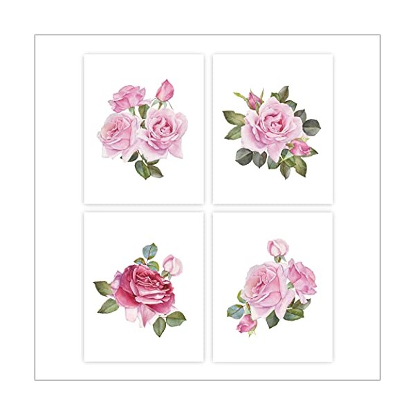 Roses Art Prints (Set of 4) - Unframed - 8x10s