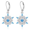 Snowflake Earrings for Women Sterling Silver Christmas Earrings Blue Snowflake