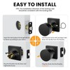 goldenwarm Matte Black Closet Door Knobs, Passage Door Knobs Interior