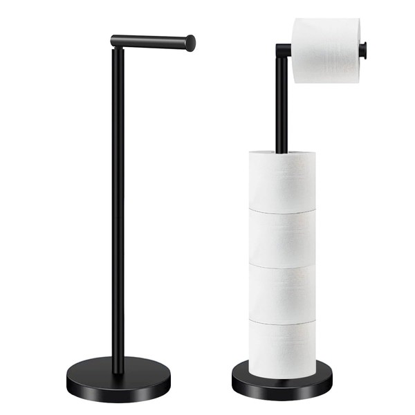 HOMEZI Toilet Roll Holder Free Standing with HEAVY BASE, Premium