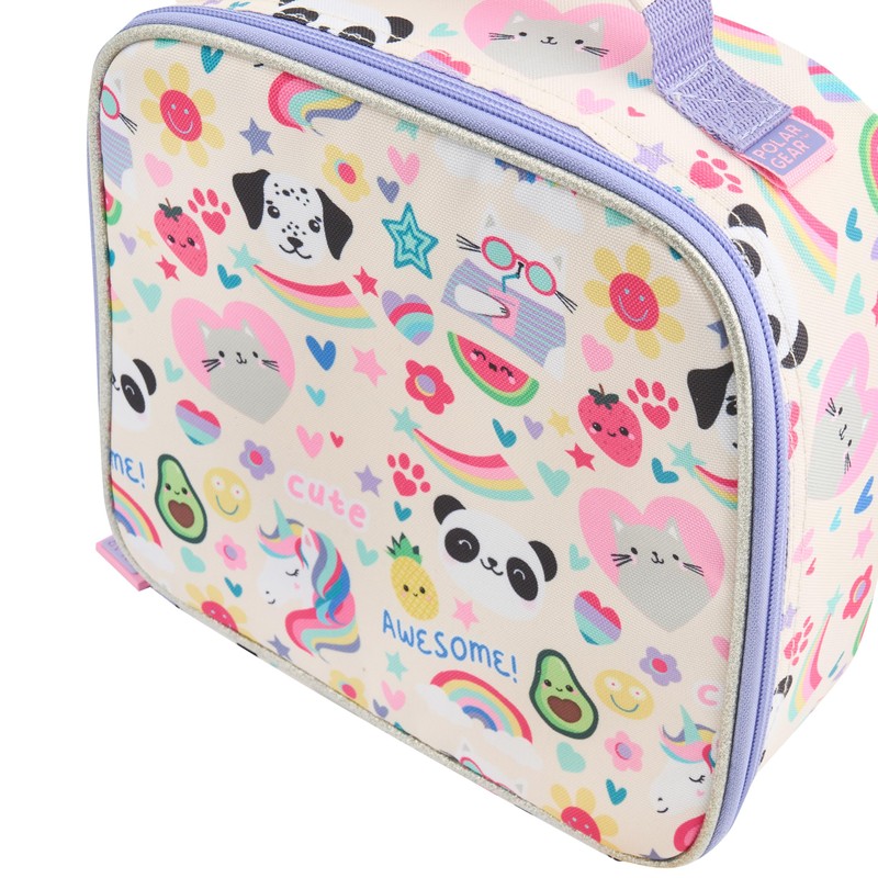 Polar Gear Cute Icons Lunch Bag, Durable Polyester