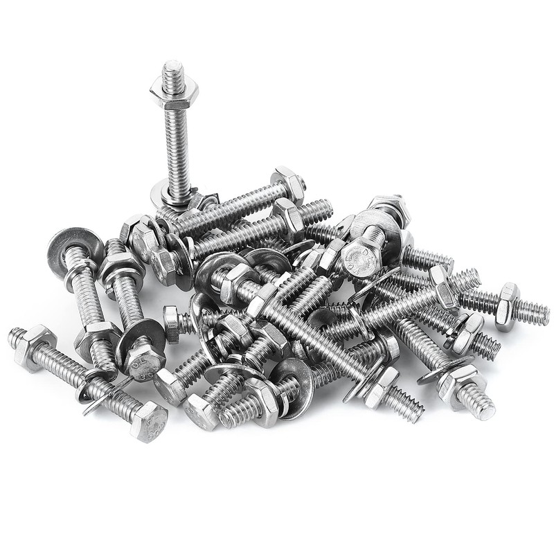 #10-24 x 3/4" Hex Head Bolts Screws, Nuts, Flat and