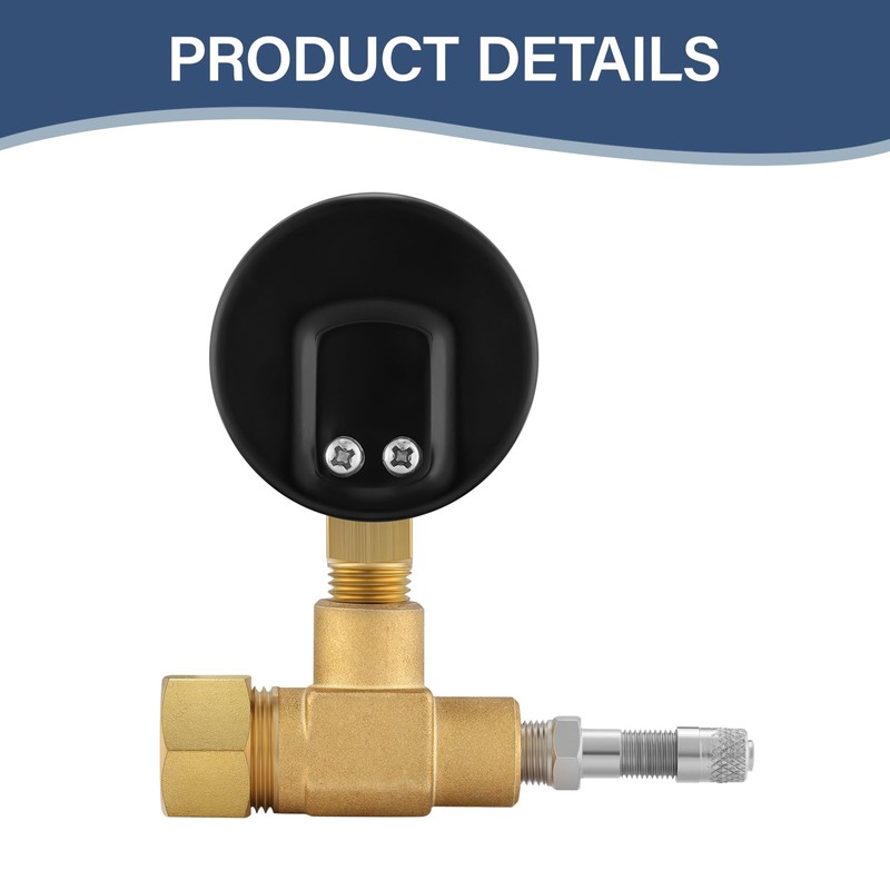 MEASUREMAN Air Over Water Test Regulator with Gauge, 2” Dial,
