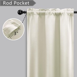 Mrs.Naturall 18x36 Inch Length Biege Curtains for Small Windows Set of 2 Panels Tier Blackout